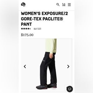 Mountain Hardwear waterproof hiking pants. Goretex. NWOT.